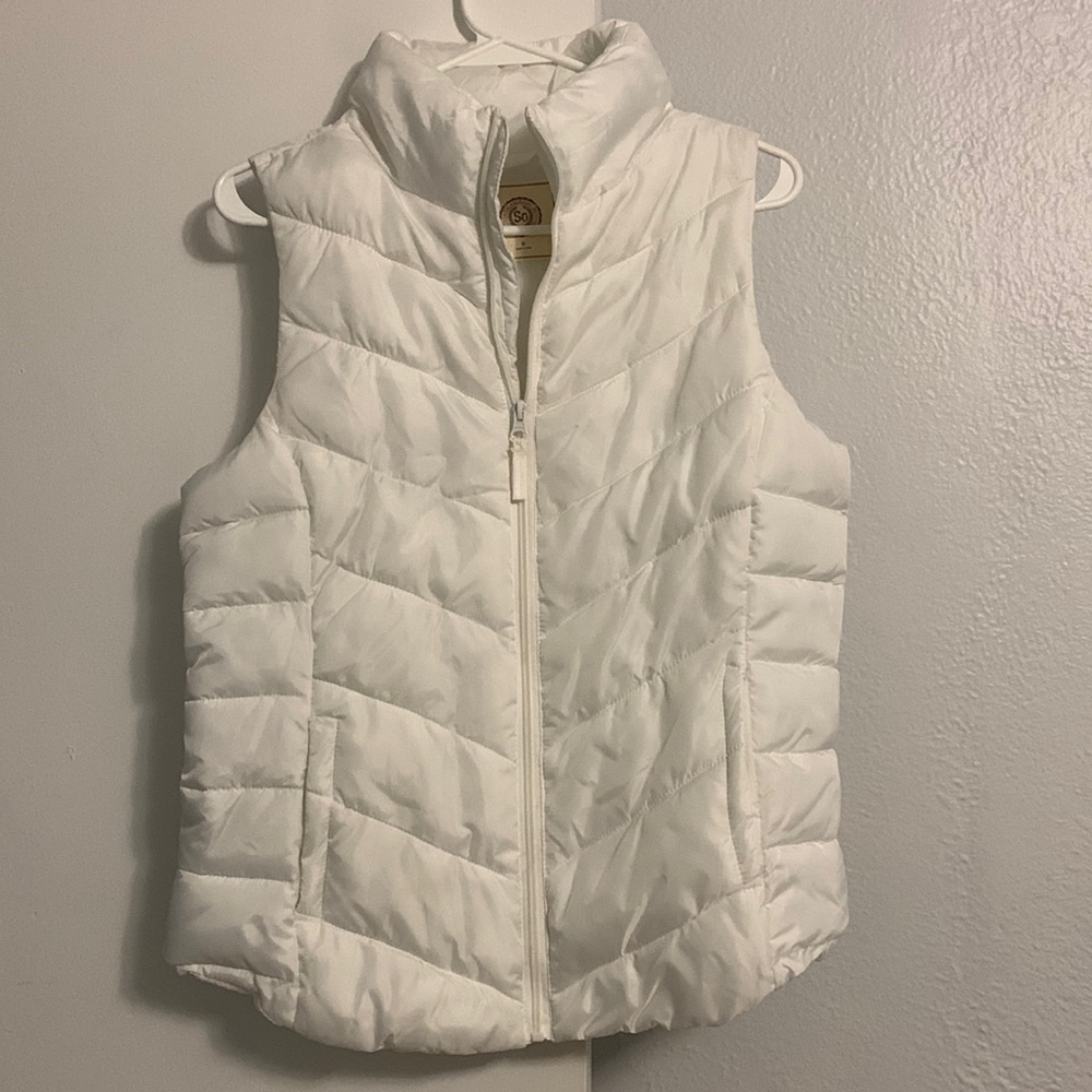 SO White Puffer Vest - Size M